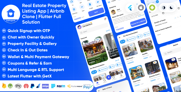 GoProperty – Real Estate Property Listing App | Rentals-Exchange-Buy | Airbnb Clone | Full Solution