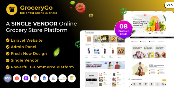 GroceryGo – Single Vendor Online Grocery Store Laravel Website Platform