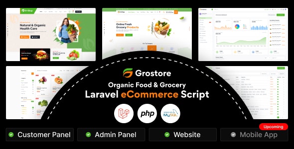 GroStore – Food  Grocery Laravel eCommerce with Admin Dashboard