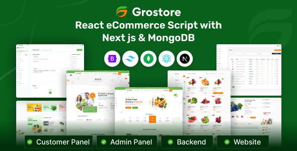 Grostore – React eCommerce Script with NextJs  MongoDB
