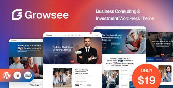 Growsee – Business Consulting  Investment WordPress Theme