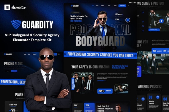 Guardity – VIP Bodyguard  Security Agency Elementor Template Kit
