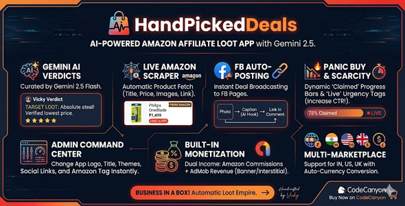 HandPickedDeals – AI-Powered AMAZON Affiliate  Automation Engine