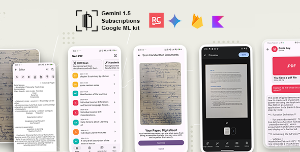 Handwritten Notes/Documents OCR Scanner PDF Creator/Editor
