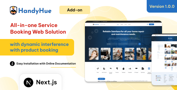 Handyhue – On-Demand Service Booking Website | Multi-Vendor  Responsive Platform (Next.js)