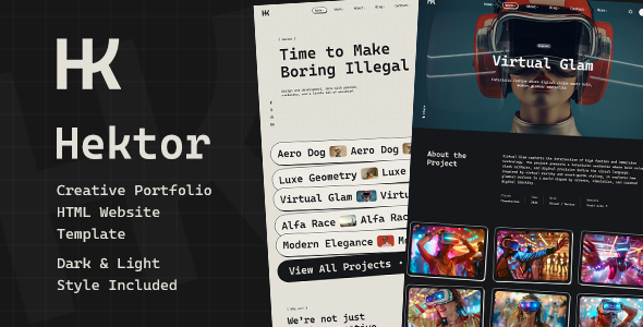 Hektor – Creative Agency  Portfolio HTML Website Template