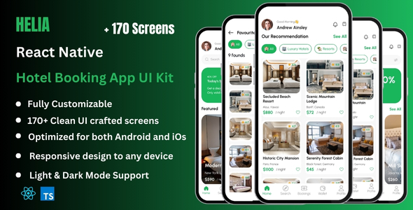 Helia Pro – Hotel Booking React Native Expo App Ui Kit