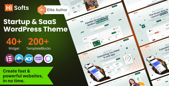 Hisofts – Startup  SaaS WordPress Theme