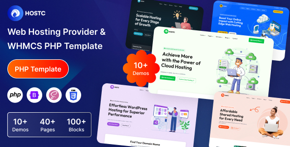 Hostc – Web Hosting Provider  WHMCS PHP Template