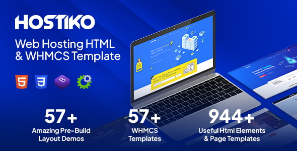 Hostiko – Hosting HTML  WHMCS Template With Isometric Design