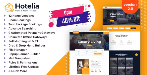 Hotelia – Hotel Booking / Resort Booking Management Website