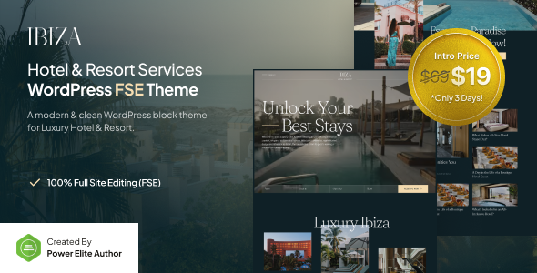 Ibiza – Luxury Hotel  Resort FSE WordPress Theme