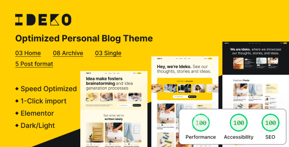 Ideko – Optimized Personal Blog Theme