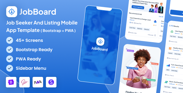 JobBoard – Job Board Job Seeker and Listing Mobile App Template (Bootstrap + PWA)