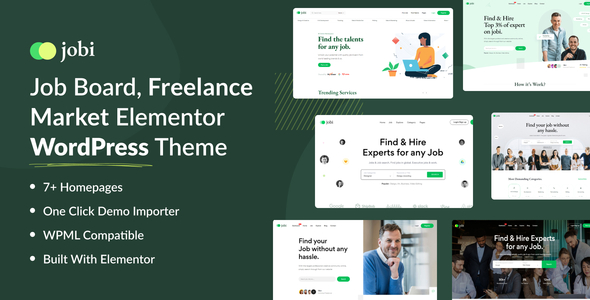 Jobi – Job Board, Freelance Marketplace Elementor WordPress Theme