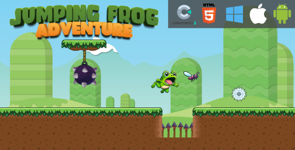 Jumping Frog Adventure : insect Hunt – HTML5 Game (.C3p and HTML5)