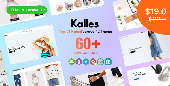 Kalles – HTML Laravel 12 eCommerce Templates