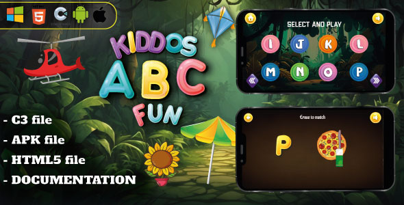 Kiddos ABC Fun – Construct 3 Kids Learning Game – HTML5