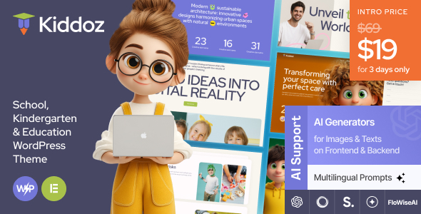 Kiddoz – School, Kindergarten  Education WordPress Theme