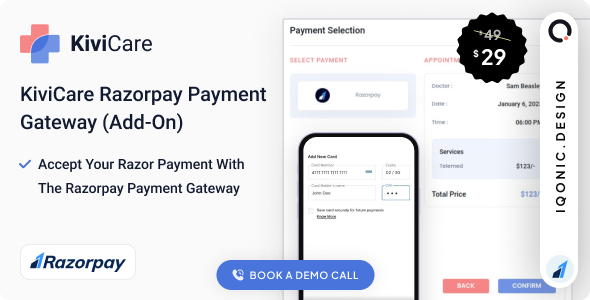 KiviCare(TM) – Razorpay Payment Gateway (Add-on)