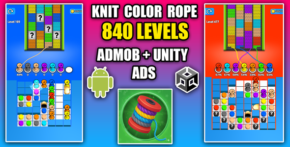 Knit Color Rope Sort Jam Puzzle Unity Source Code