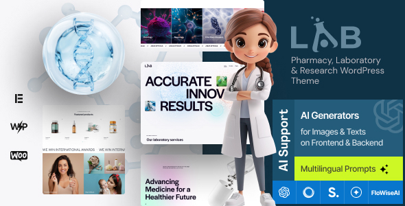 Lab – Pharmacy, Laboratory Research WordPress Theme