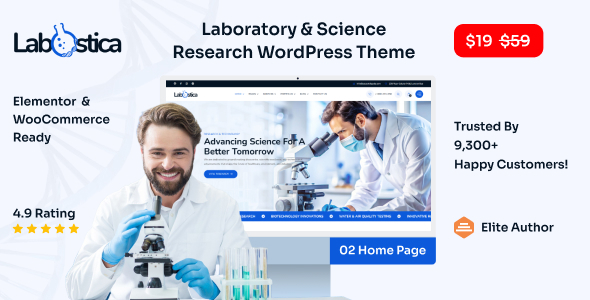 Labstica – Laboratory  Science Research WordPress Theme