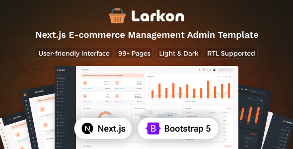 Larkon – Next.js Ecommerce Management Admin Dashboard Template