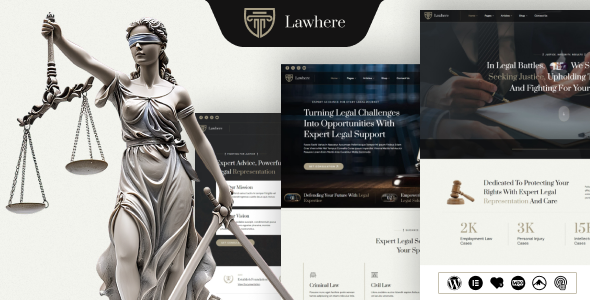 Lawhere – Lawyer  Attorney WordPress Theme