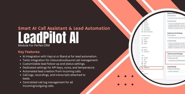 LeadPilot – Smart AI Call Assistant  Lead Automation Module for Perfex CRM