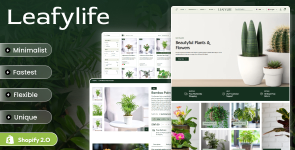 Leafylife – Gardening  Houseplants Shopify 2.0 Theme
