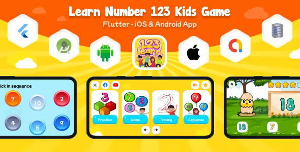 Learn Number 123 Kids Game – Flutter Android iOS App