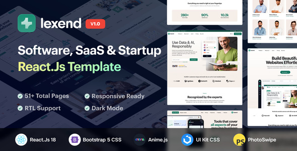 Lexend – Software, SaaS Startup ReactJs Template