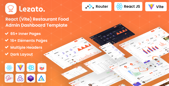 Lezato – React (Vite) Restaurant Food Admin Dashboard Template