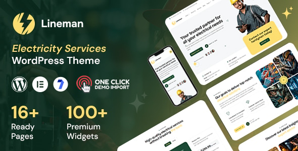 Lineman – Electricity Services WordPress Theme