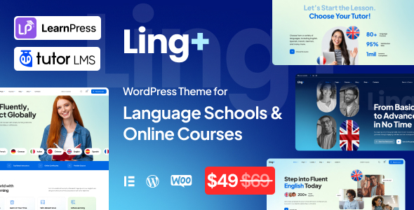 LingPlus – Language School  Online Courses WordPress Theme