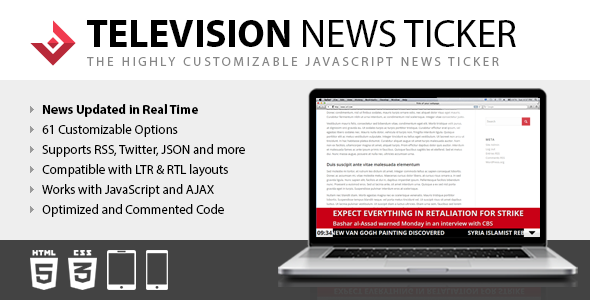 Live News JS – Responsive News Ticker