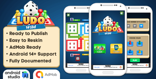 Ludo Wild – Ludo Game Android Studio Project with AdMob Ads + Ready to Publish