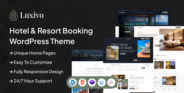 Luxivo – Hotel  Resort Booking WordPress Theme