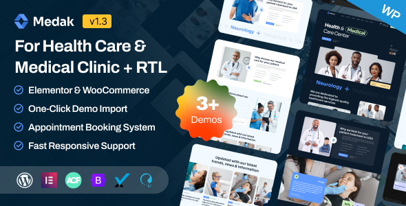 Medak – Doctor Medical  Healthcare Clinic Elementor WordPress Theme