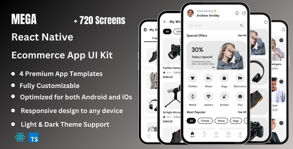 Mega – Ecommerce React Native Expo App Ui Kit