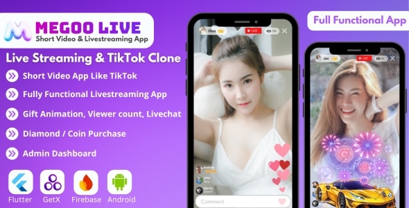MeGooLive – Live Streaming, Short Video  Interactive Gift App – Fully Featured