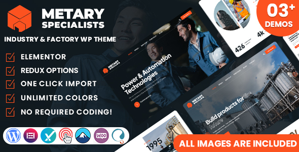 Metary – Industry  Factory WordPress Theme