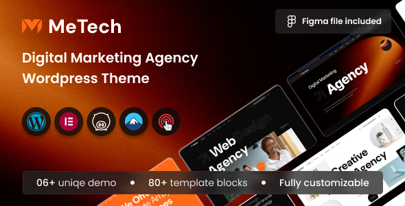 Metech – Multipurpose Creative Agency And Digital Marketing Elementor Theme