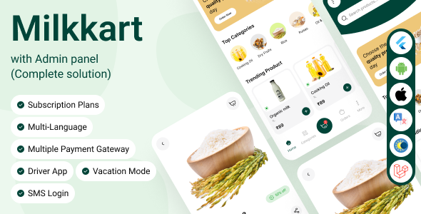 Milkkart – Milk Subscription and Delivery eCommerce Flutter Mobile App