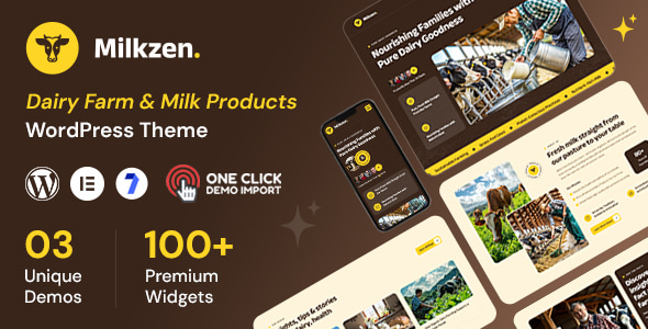 Milkzen – Dairy Farm  Milk Products WordPress Theme