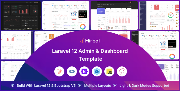 Mirbal – Laravel 12 Admin  Dashboard Template