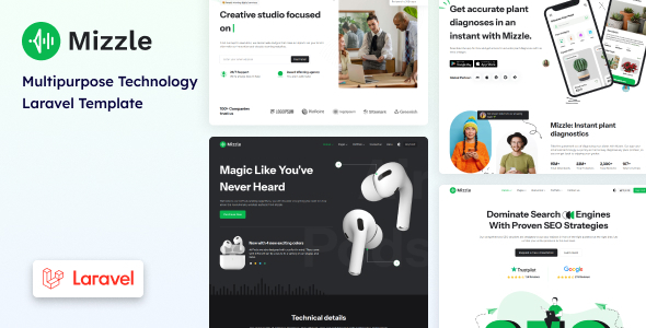 Mizzle – Laravel Technology and Corporate Template