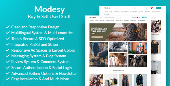 Modesy – Marketplace  Classified Ads Script + Demo Data
