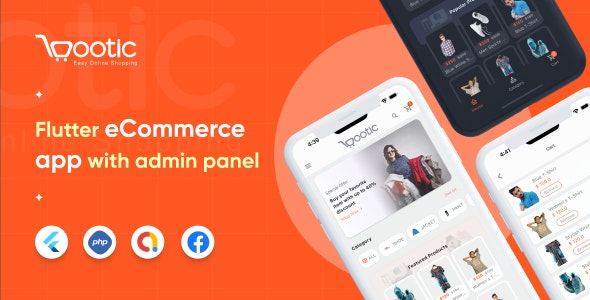 Multi Platform Bootic eCommerce Flutter app with Admin Panel for iOS Android